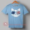 American Cat Face Flag Independence Day T shirt