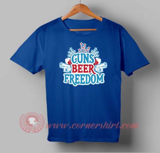 Buy T shirt Guns Beer Freedom Independence Day T shirt