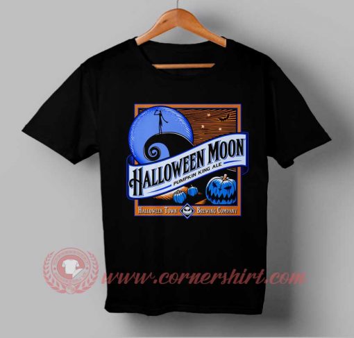 Halloween Moon Blue Pumpkin T shirt