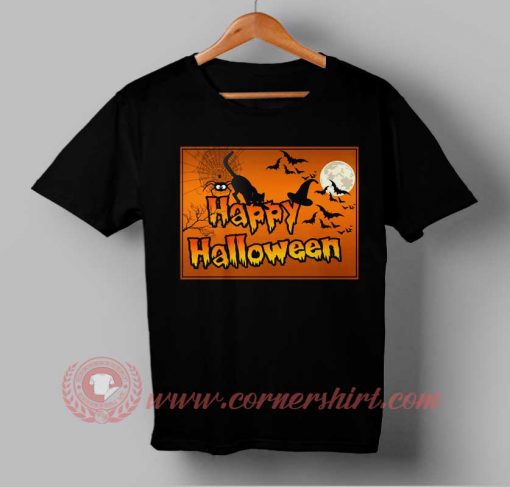 Cat Witch Happy Halloween T shirt