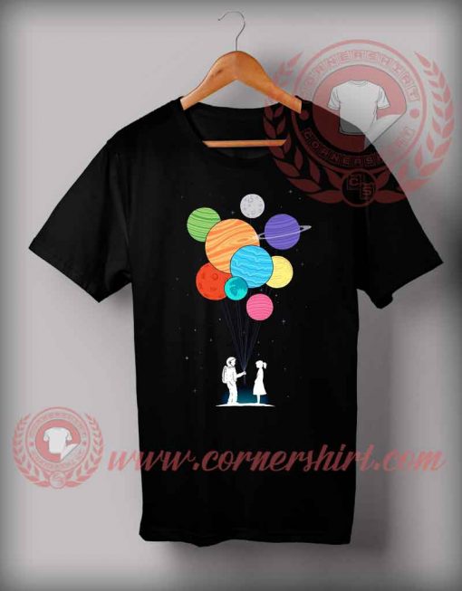 Cheap Custom Made Gift balloon Planets T shirts