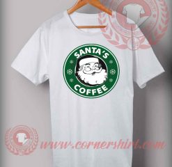 Santa Coffee T shirt Funny Christmas Gifts For Friends