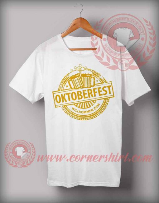Cheap Custom Made Octoberfest Willkomen Zum T shirts