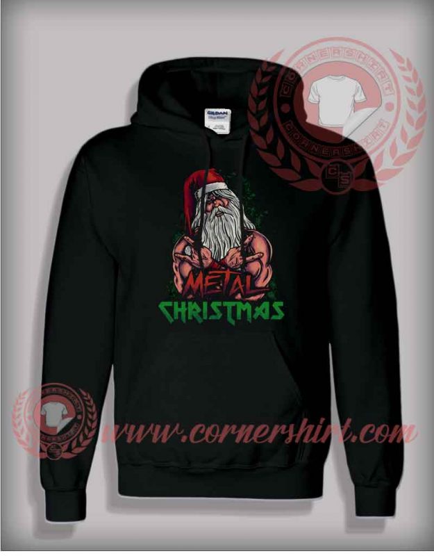 Santa Metal Christmas Pullover Hoodie On sale By cornershirt.com
