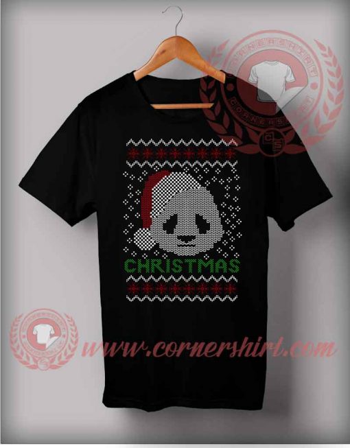 Santa Panda Face Christmas T shirt