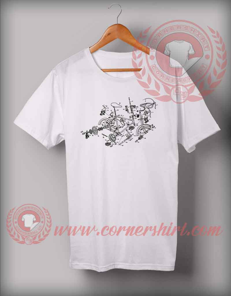 Exploded Bicycle Custom Design T shirts