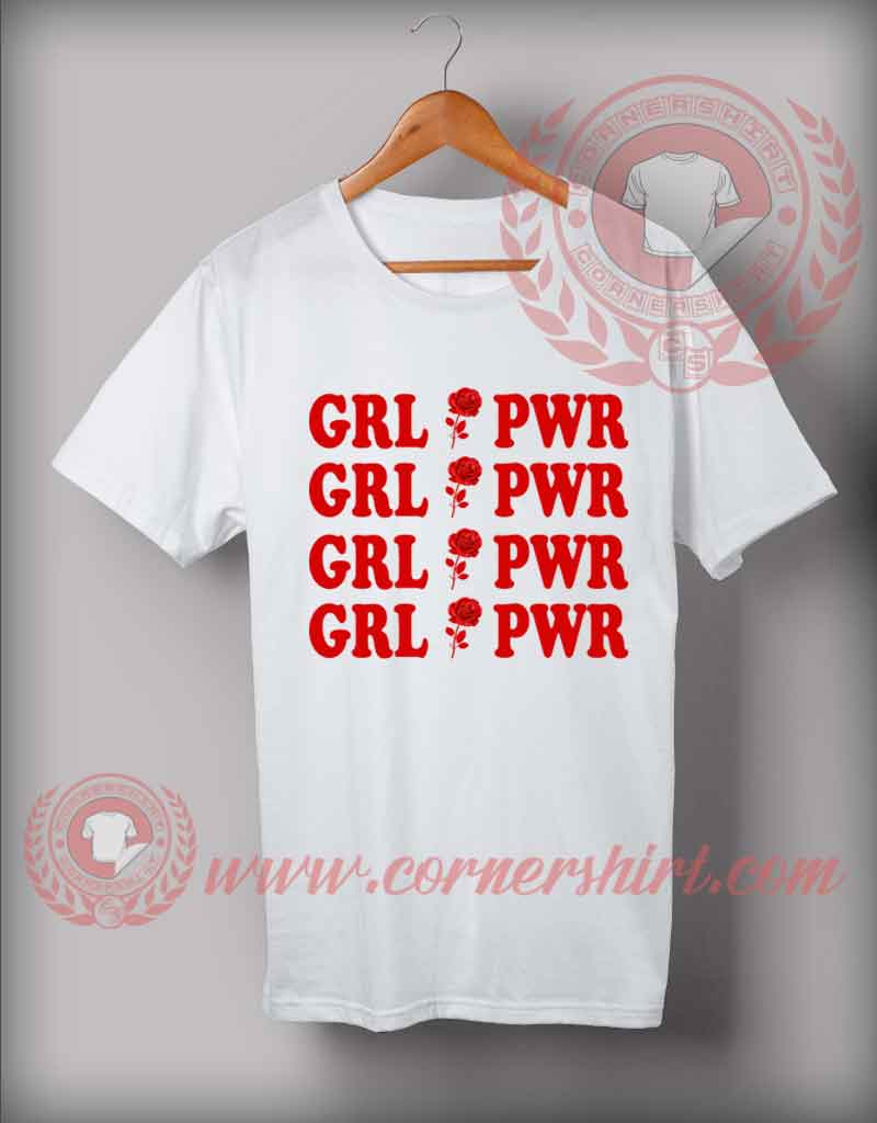 Girl Power Red Rose Custom Design T shirts