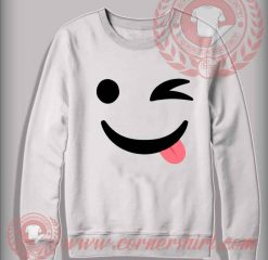 Wink Emoji Custom Design Sweatshirt