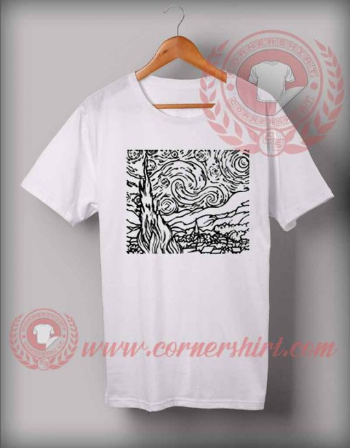 Night Outline Van Gogh Custom Design T shirts