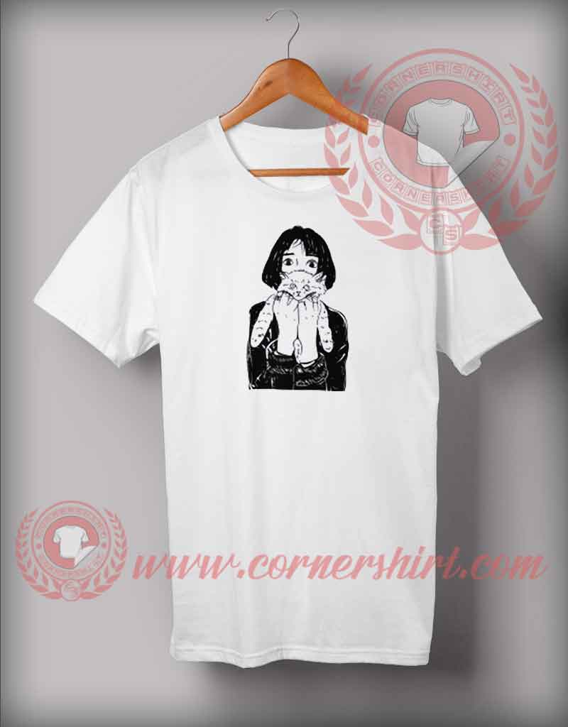 Girl With Cat T shirt