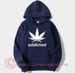 Addicted Cannabis Adidas Parody Hoodie