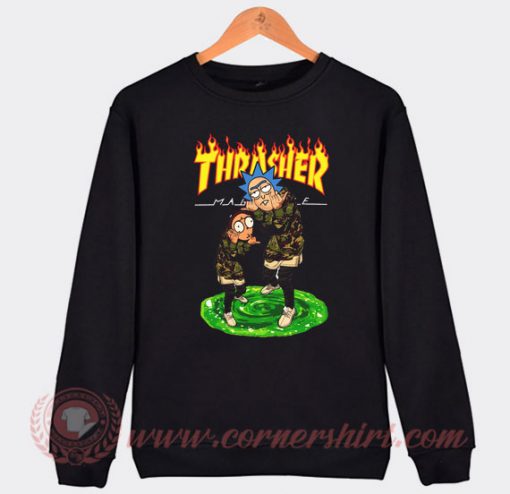 Rick and Morty X Thrasher Custom Design Sweatshirt