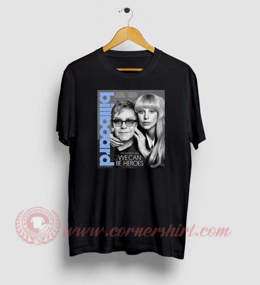 Elton John Lady Gaga On Billboard Magazine T Shirts