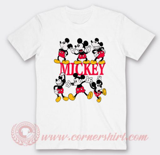 Vintage Mickey Mouse Pose Custom T-Shirts