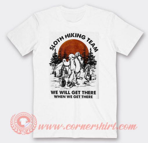White Sloth Hiking Team T-Shirts On Sale