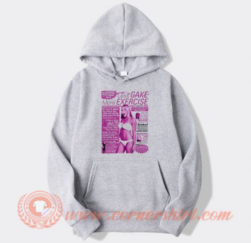 Less Cake More Exercise Magazine Hoodie On Sale