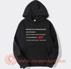 Before You Approach Me Ask Yourself Hoodie On Sale