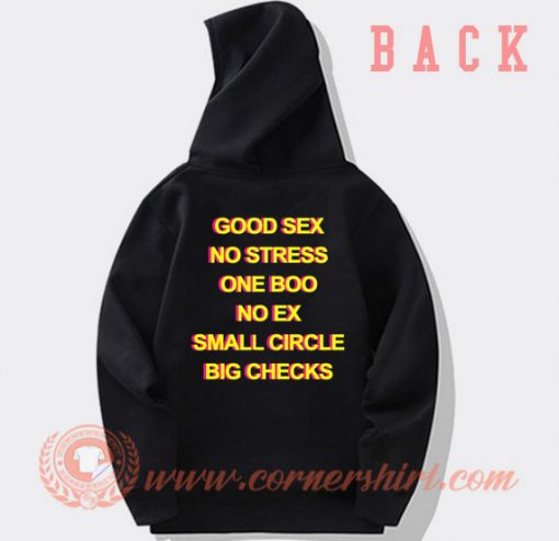 Good Sex No Stress One Boo No Ex Small Circle Big Checks Hoodie On Sale
