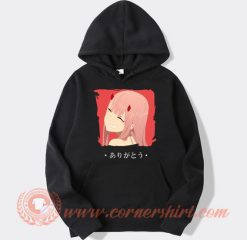 Zero Two from Darling in The Franxx Arigatou Hoodie On Sale