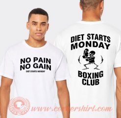 Diet Starts Monday Boxing Club T-shirt On Sale