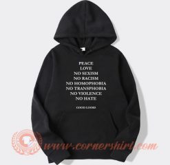 Peace Love No Sexism hoodie On Sale