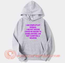 I Am Completley Normal I Am Not Insane hoodie On Sale