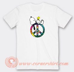 Peace-And-Love-Hippie-Sleeping-Snoopy-T-shirt-On-Sale
