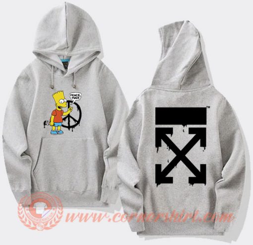 Peace Sign Bart Simpson Off White Hoodie On Sale