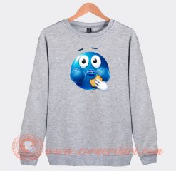 Blue-Emoji-Eating-a-Cookie-Sweatshirt-On-Sale