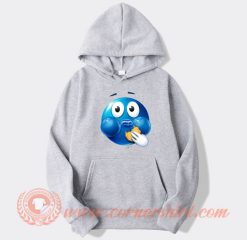 Blue Emoji Eating a Cookie hoodie On Sale