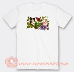 Cute-Cat-and-Butterfly-T-shirt-On-Sale