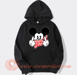 Mickey Mouse Thug Life Gangster Middle Finger Hoodie On Sale