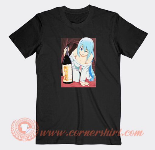 Anime-Konosuba-Aqua-and-Sake-T-shirt-On-Sale