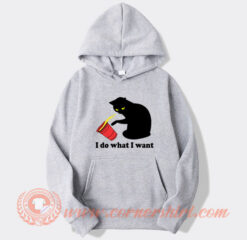 I Do What I Want Black Cat Hoodie On Sale