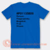 P01135809 Person Fingerprints Mugshot T-Shirt On Sale