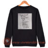 Taylor Swift Song List Handwriting Sweatshirt On Sale