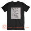 Taylor Swift Song List Handwriting T-Shirt On Sale