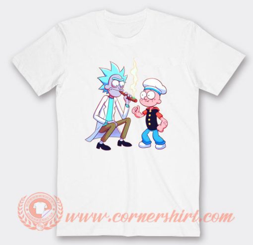 Schwifty Rick And Morty Smoking With Popeye T-Shirt On Sale