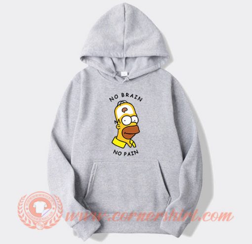 Homer Simpson No Brain No Pain Hoodie On Sale