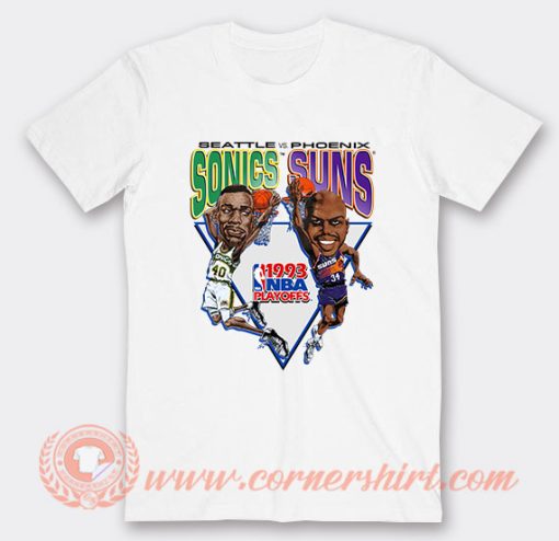 Shawn Kemp vs Charles Barkley Sonics Suns T-Shirt On Sale