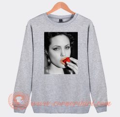Angelina Jolie Bite Strawberry Sweatshirt