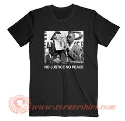 Malcolm X No Justie No Peace T-Shirt On Sale