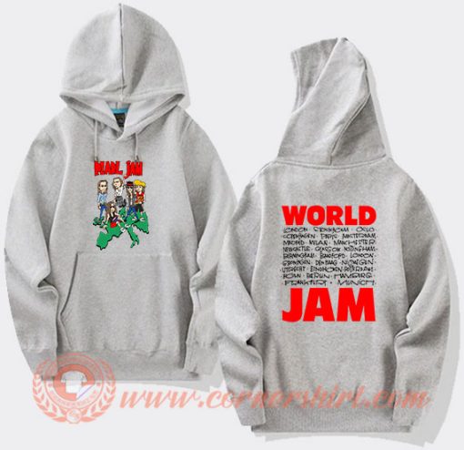 Pearl Jam World Jam 1991 1992 Ten Tour Hoodie On Sale