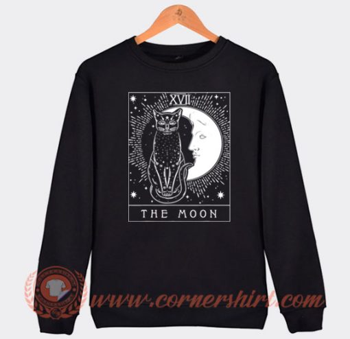Tarot Card XVII The Moon And Cat Sweatshirt